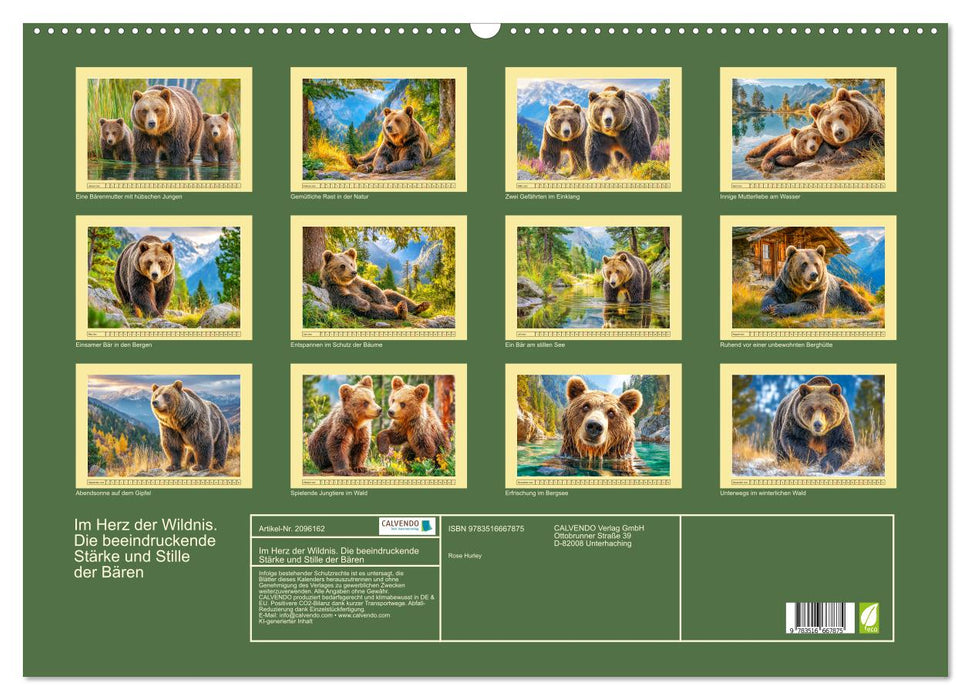 Im Herz der Wildnis. Die beeindruckende Stärke und Stille der Bären (CALVENDO Wandkalender 2026)