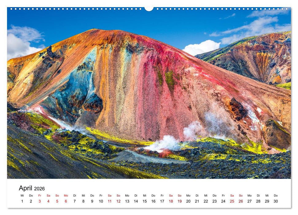 Island, Land aus Feuer und Eis: Sich ständig neu formende Erde (CALVENDO Premium Wandkalender 2026)