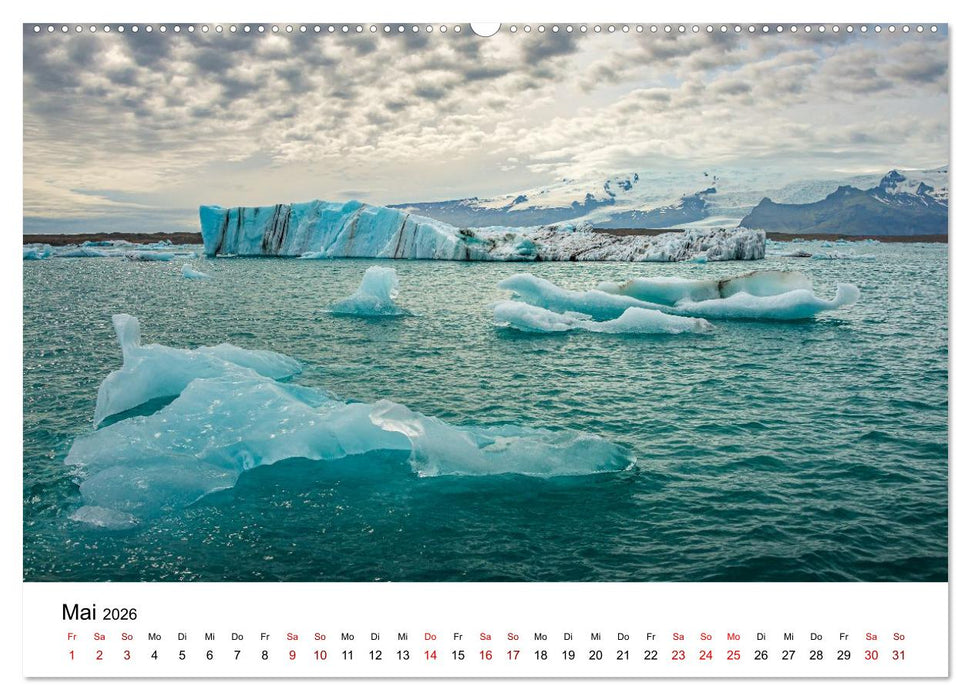Island, Land aus Feuer und Eis: Sich ständig neu formende Erde (CALVENDO Premium Wandkalender 2026)