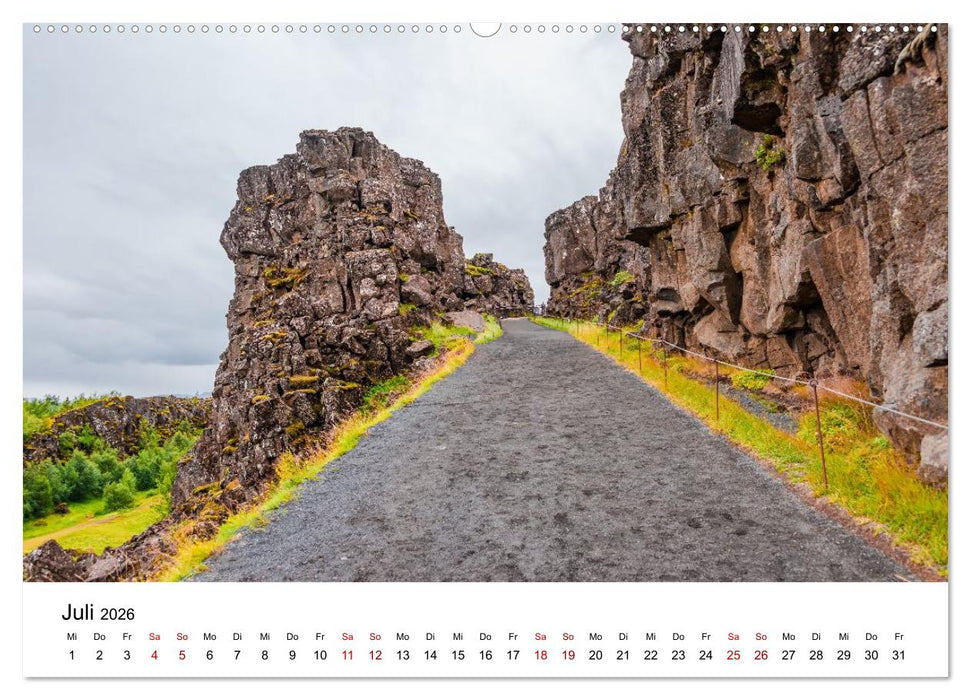 Island, Land aus Feuer und Eis: Sich ständig neu formende Erde (CALVENDO Premium Wandkalender 2026)