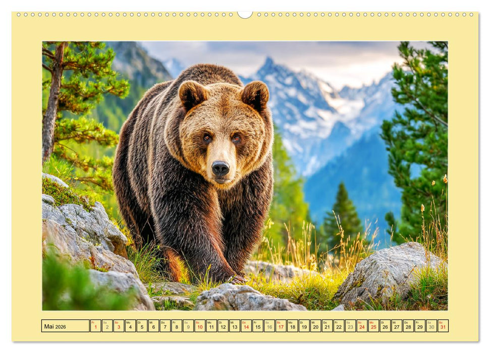 Im Herz der Wildnis. Die beeindruckende Stärke und Stille der Bären (CALVENDO Premium Wandkalender 2026)