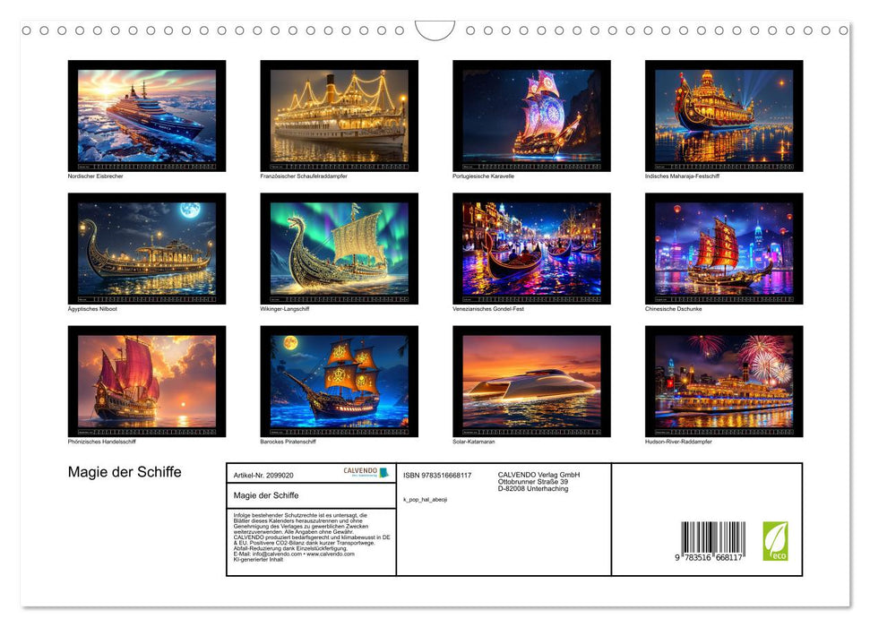 Magie der Schiffe (CALVENDO Wandkalender 2026)