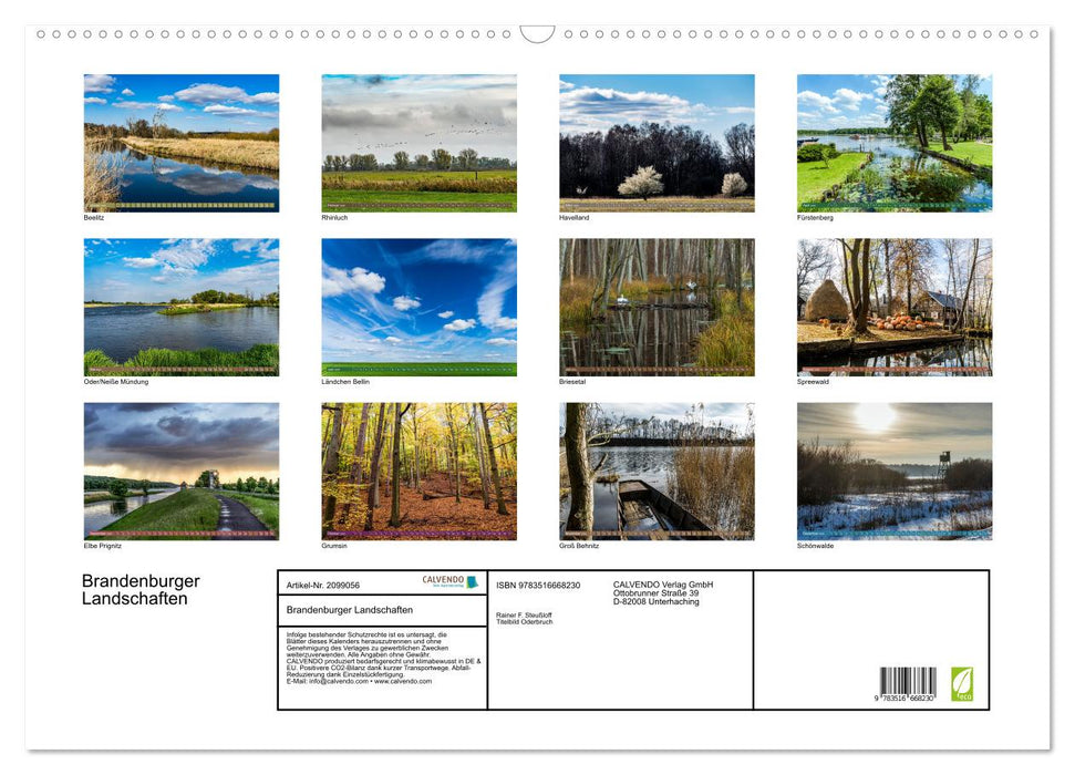 Brandenburger Landschaften (CALVENDO Wandkalender 2026)