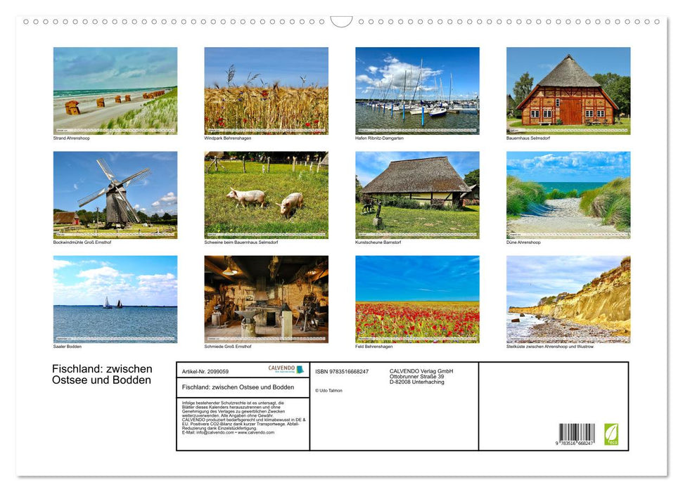 Fischland: zwischen Ostsee und Bodden (CALVENDO Wandkalender 2026)