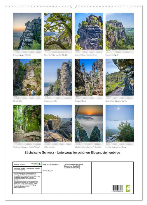 Sächsische Schweiz - Unterwegs im schönen Elbsandsteingebirge (CALVENDO Wandkalender 2026)