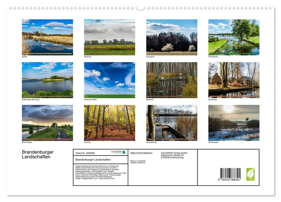 Brandenburger Landschaften (CALVENDO Premium Wandkalender 2026)