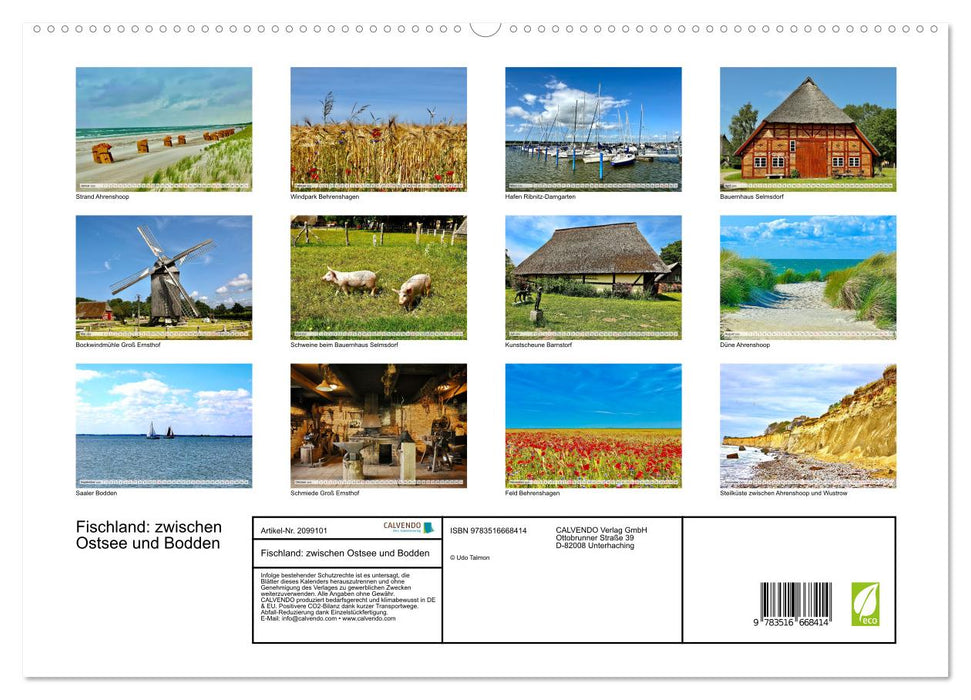Fischland: zwischen Ostsee und Bodden (CALVENDO Premium Wandkalender 2026)