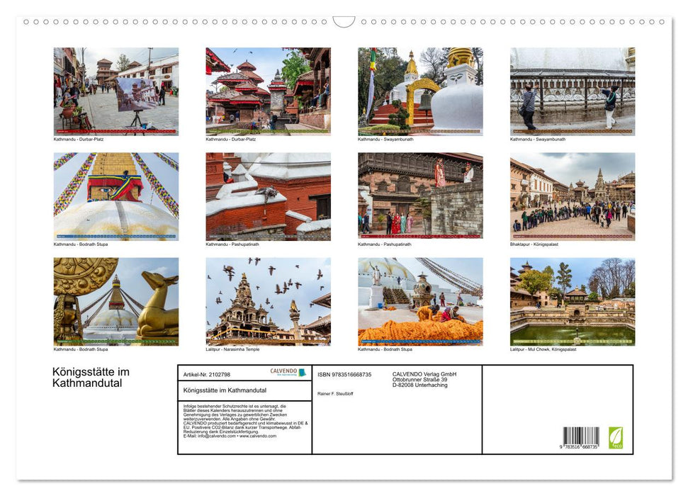 Königsstätte im Kathmandutal (CALVENDO Wandkalender 2026)