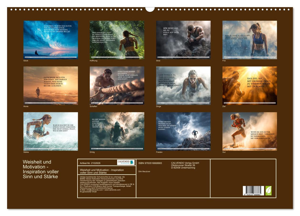 Weisheit und Motivation - Inspiration voller Sinn und Stärke (CALVENDO Wandkalender 2026)