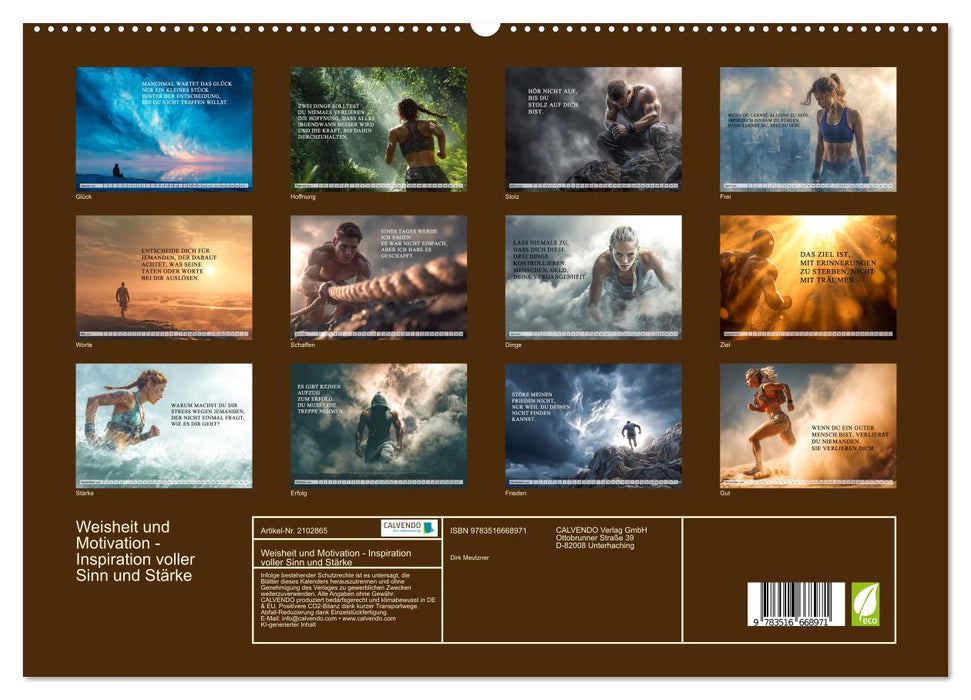Weisheit und Motivation - Inspiration voller Sinn und Stärke (CALVENDO Premium Wandkalender 2026)