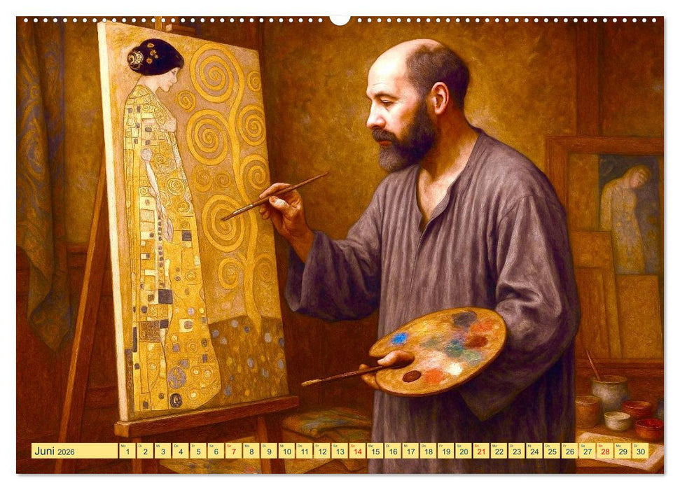 Gustav Klimt. Sein Leben, seine Kunstwerke (CALVENDO Wandkalender 2026)