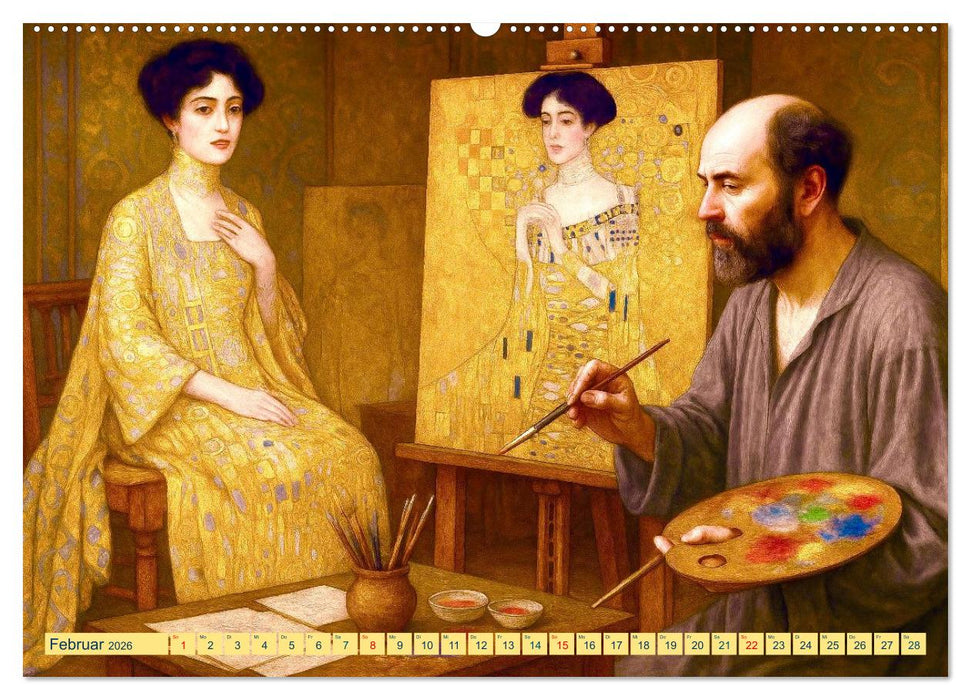 Gustav Klimt. Sein Leben, seine Kunstwerke (CALVENDO Premium Wandkalender 2026)