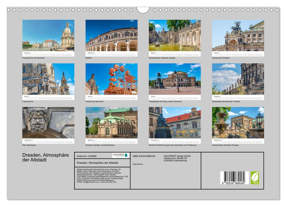 Dresden, Atmosphäre der Altstadt (CALVENDO Wandkalender 2026)