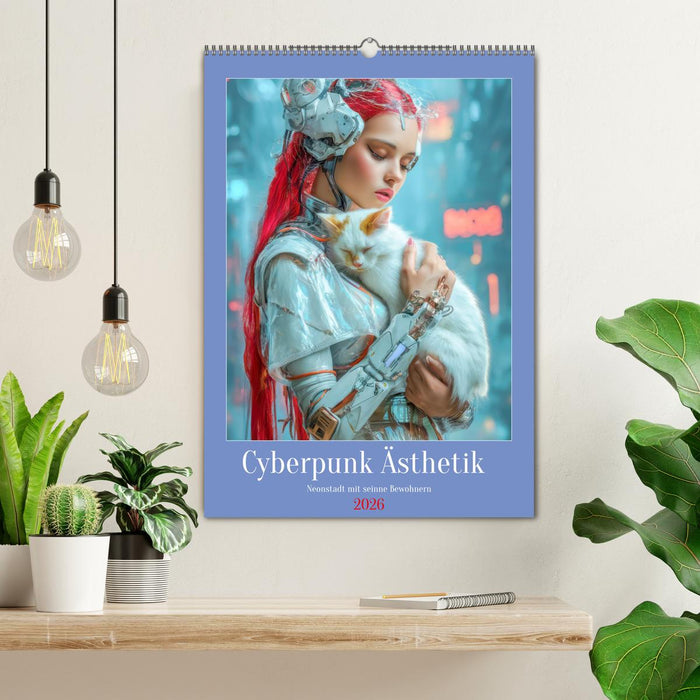 Cyberpunk Ästhetik – Neonstadt mit seinne Bewohnern (CALVENDO Wandkalender 2026)