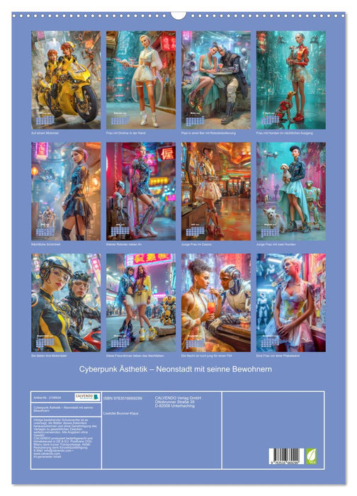 Cyberpunk Ästhetik – Neonstadt mit seinne Bewohnern (CALVENDO Wandkalender 2026)