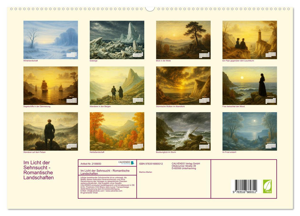 Im Licht der Sehnsucht - Romantische Landschaften (CALVENDO Premium Wandkalender 2026)