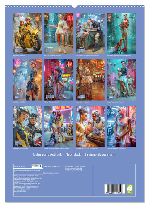 Cyberpunk Ästhetik – Neonstadt mit seinne Bewohnern (CALVENDO Premium Wandkalender 2026)