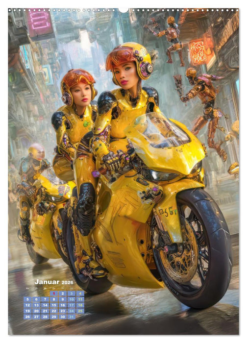 Cyberpunk Ästhetik – Neonstadt mit seinne Bewohnern (CALVENDO Premium Wandkalender 2026)