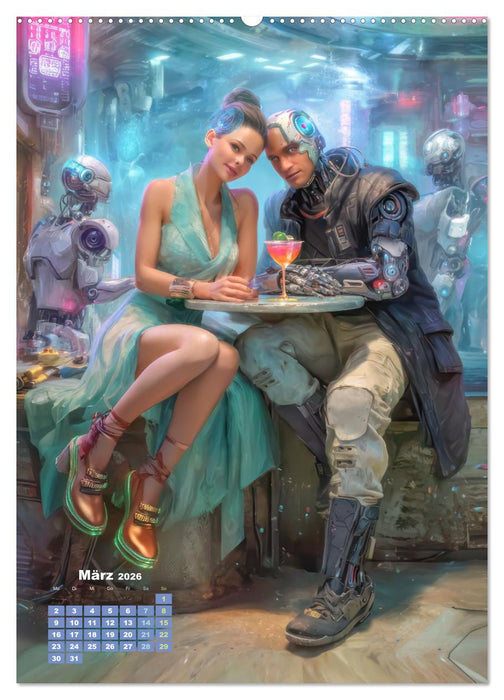 Cyberpunk Ästhetik – Neonstadt mit seinne Bewohnern (CALVENDO Premium Wandkalender 2026)