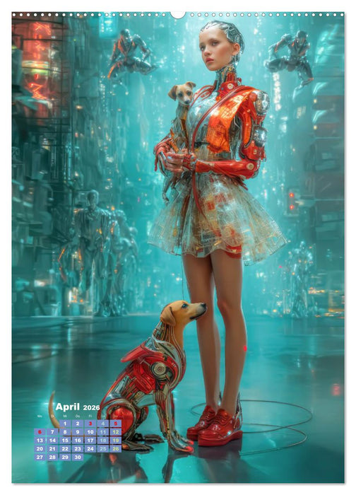 Cyberpunk Ästhetik – Neonstadt mit seinne Bewohnern (CALVENDO Premium Wandkalender 2026)