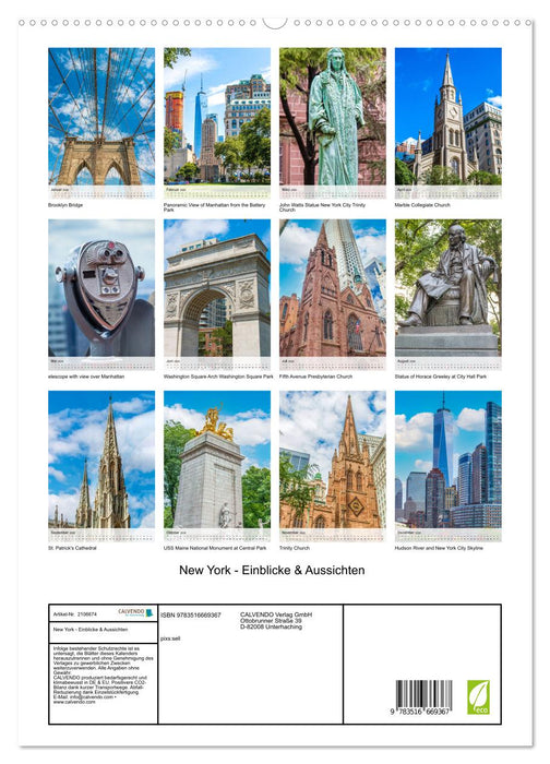 New York - Einblicke & Aussichten (CALVENDO Premium Wandkalender 2026)