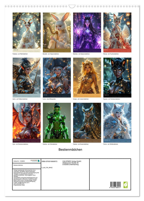 Bestienmädchen (CALVENDO Wandkalender 2026)