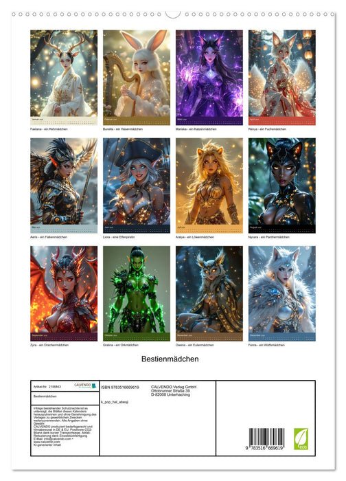 Bestienmädchen (CALVENDO Premium Wandkalender 2026)