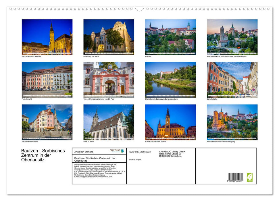 Bautzen - Sorbisches Zentrum in der Oberlausitz (CALVENDO Wandkalender 2026)