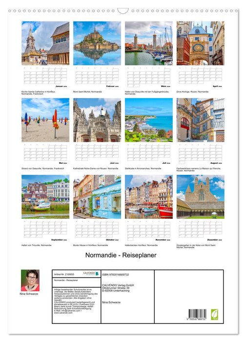Normandie - Reiseplaner (CALVENDO Wandkalender 2026)