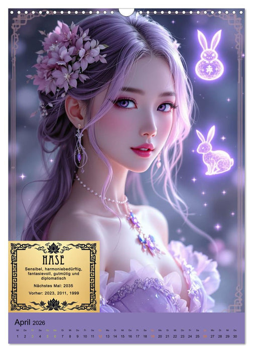 Magische chinesische Tierkreiszeichen (CALVENDO Wandkalender 2026)