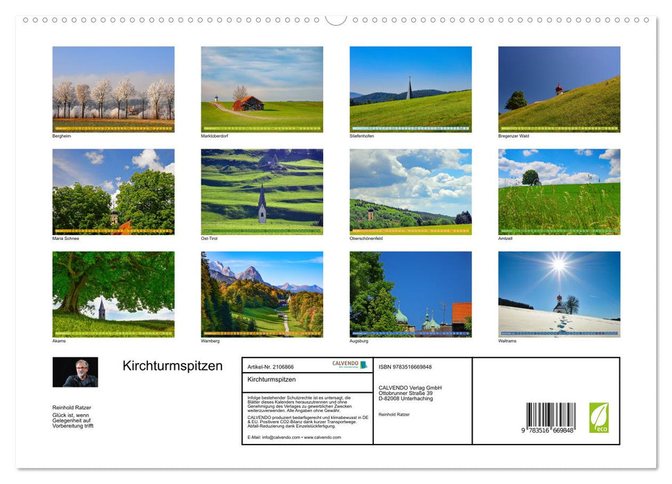 Kirchturmspitzen (CALVENDO Premium Wandkalender 2026)