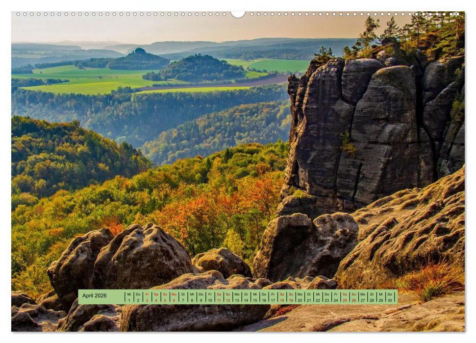 Sächsische Schweiz - Erlebnisse eines Herbsturlaubs (CALVENDO Premium Wandkalender 2026)