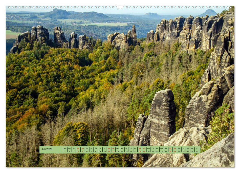 Sächsische Schweiz - Erlebnisse eines Herbsturlaubs (CALVENDO Premium Wandkalender 2026)