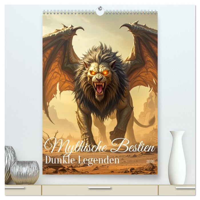 Mythische Bestien – Dunkle Legenden (CALVENDO Premium Wandkalender 2026)