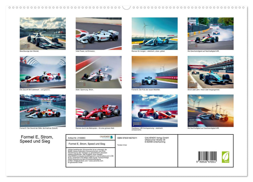 Formel E, Strom, Speed und Sieg (CALVENDO Premium Wandkalender 2026)