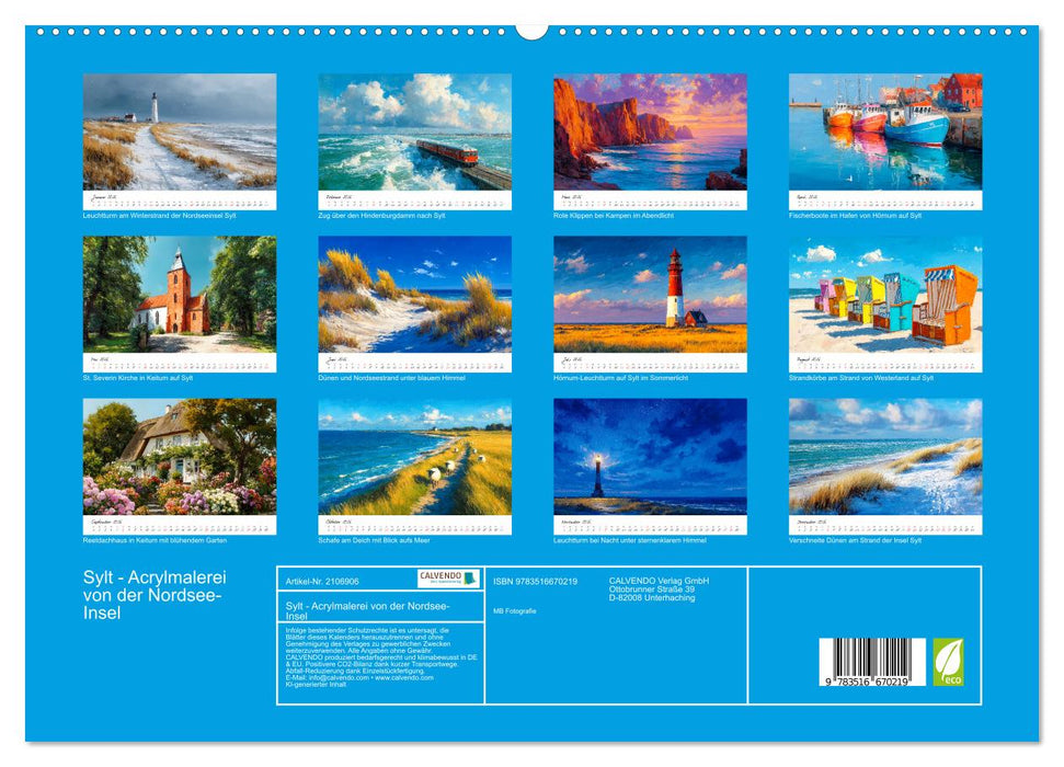 Sylt - Acrylmalerei von der Nordsee-Insel (CALVENDO Premium Wandkalender 2026)