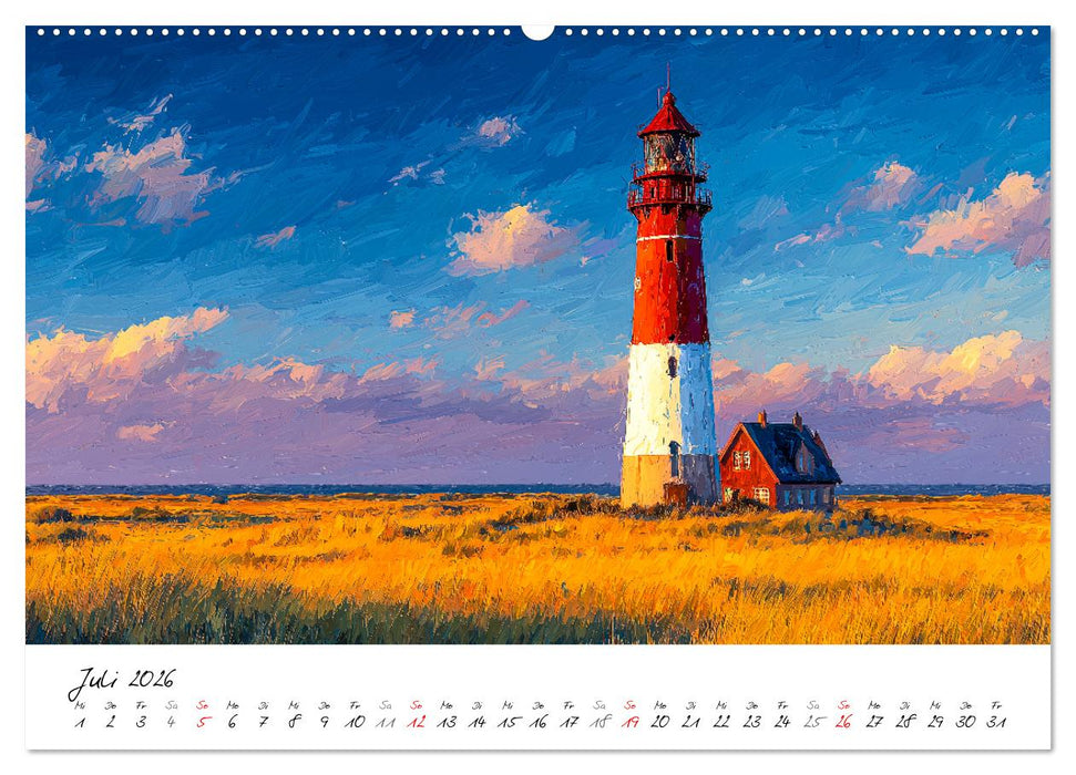 Sylt - Acrylmalerei von der Nordsee-Insel (CALVENDO Premium Wandkalender 2026)