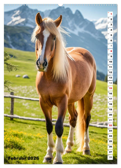 Pferdekalender - Wunderschöne Pferde in Natur und Portraits (CALVENDO Wandkalender 2026)