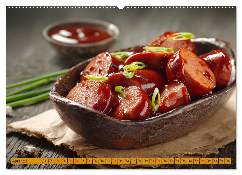 Currywurst Kalender - Das Berliner Kultgericht für Fleischliebhaber (CALVENDO Wandkalender 2026)