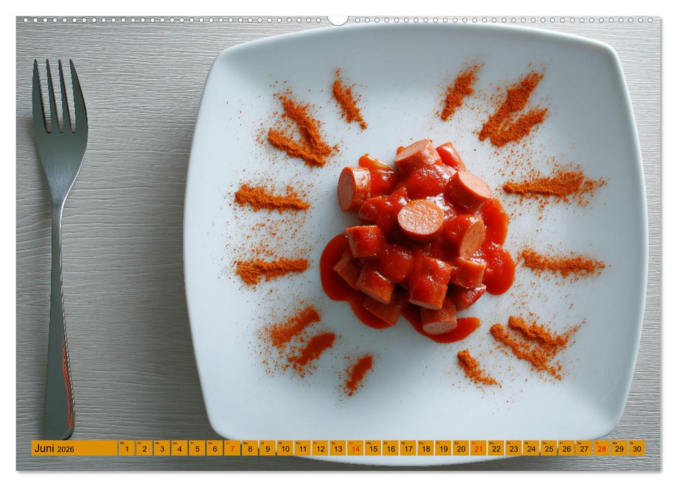 Currywurst Kalender - Das Berliner Kultgericht für Fleischliebhaber (CALVENDO Wandkalender 2026)