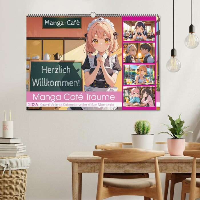 Manga Café Träume - Kawaii Anime-Kalender voller süßer Momente (CALVENDO Wandkalender 2026)