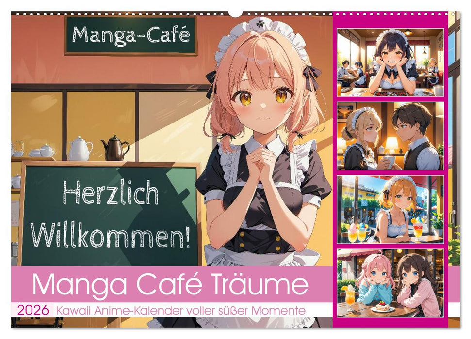 Manga Café Träume - Kawaii Anime-Kalender voller süßer Momente (CALVENDO Wandkalender 2026)