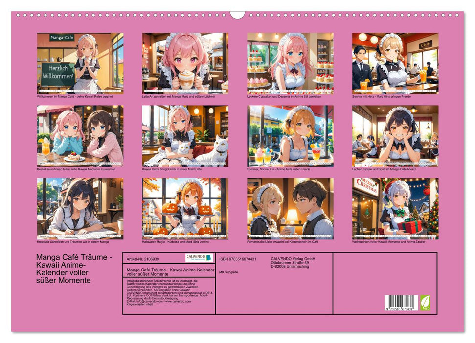 Manga Café Träume - Kawaii Anime-Kalender voller süßer Momente (CALVENDO Wandkalender 2026)