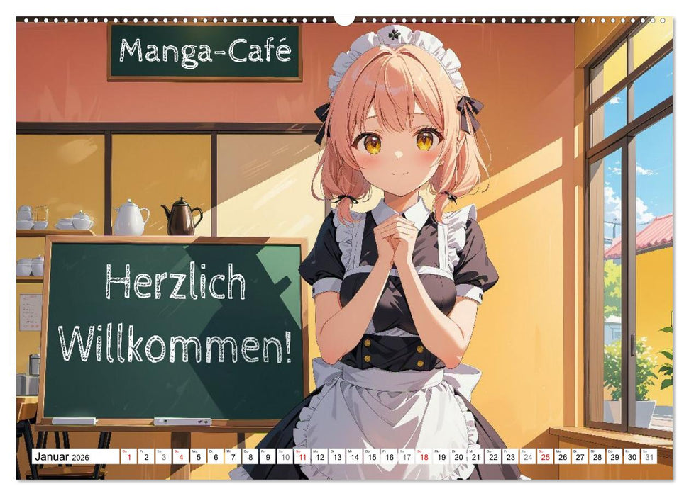 Manga Café Träume - Kawaii Anime-Kalender voller süßer Momente (CALVENDO Wandkalender 2026)