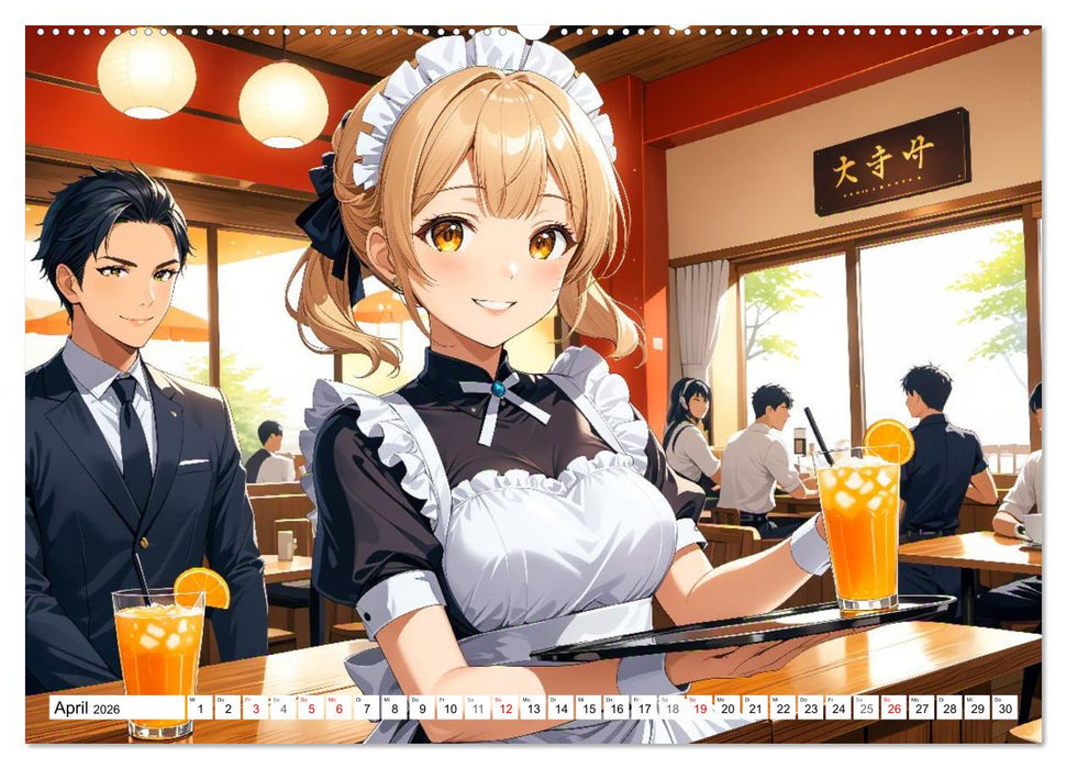 Manga Café Träume - Kawaii Anime-Kalender voller süßer Momente (CALVENDO Wandkalender 2026)