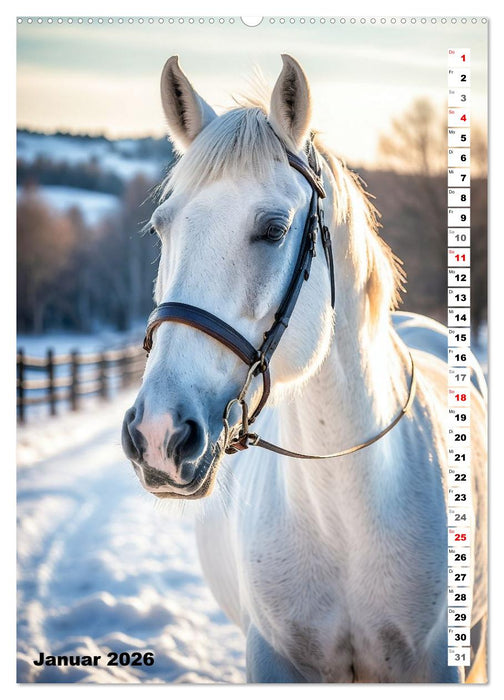Pferdekalender - Wunderschöne Pferde in Natur und Portraits (CALVENDO Premium Wandkalender 2026)