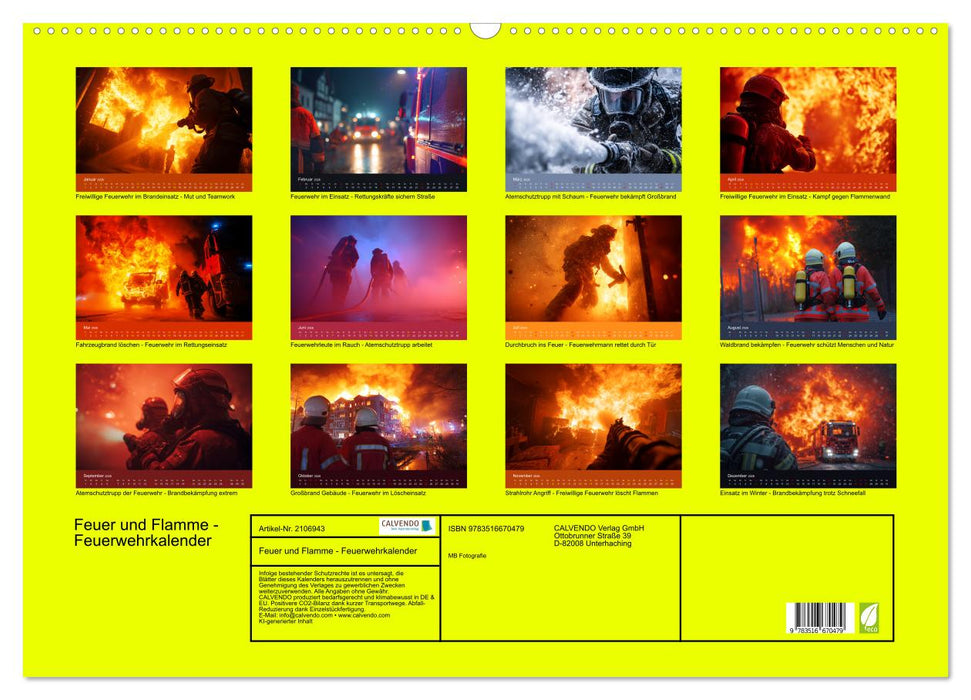 Feuer und Flamme - Feuerwehrkalender (CALVENDO Wandkalender 2026)