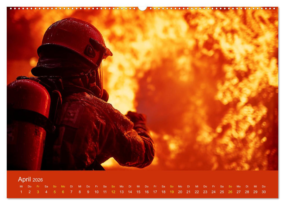 Feuer und Flamme - Feuerwehrkalender (CALVENDO Wandkalender 2026)