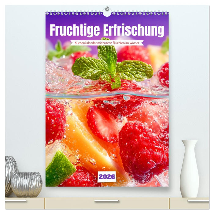 Fruchtige Erfrischung - Küchenkalender mit bunten Früchten im Wasser (CALVENDO Premium Wandkalender 2026)