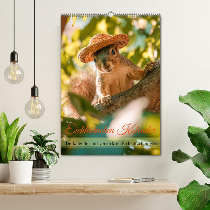 Eichhörnchen Kalender - Tierkalender mit verrückten Eichkätzchen (CALVENDO Wandkalender 2026)